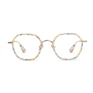 Krewe Leighton Titanium White Orange Blue Pincheck Glasses